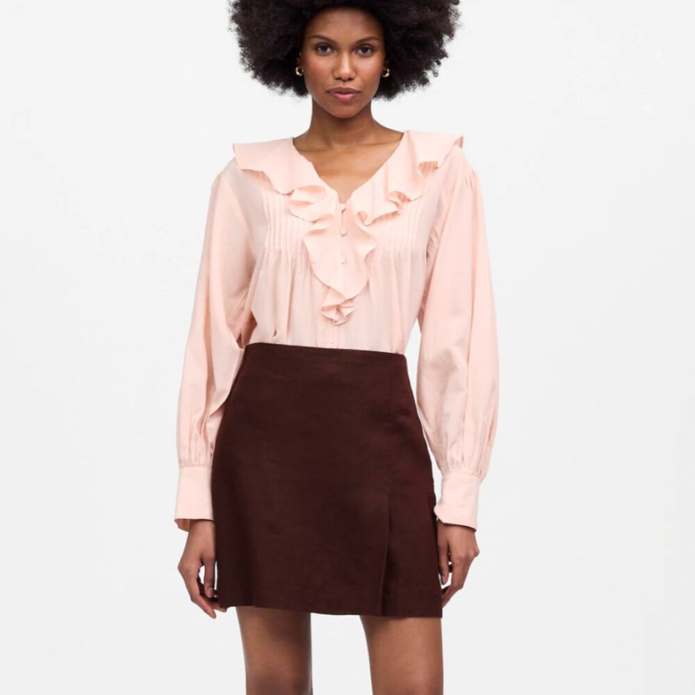 NWT Madewell pleated linen mini skirt